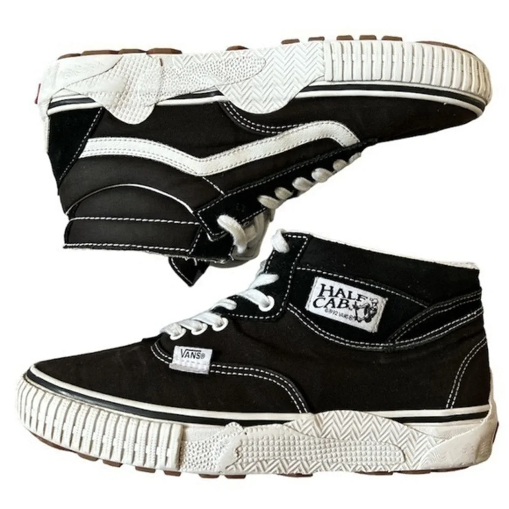 Vans Skate Half Cab Black & White Skate Shoes Size 9